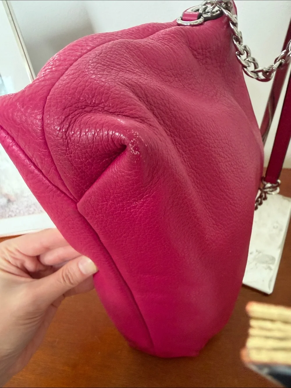 Michael Kors Women’s Pebbled Leather Crossbody Bag - Fuchsia